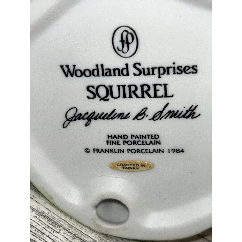 Franklin Porcelain 1984 Woodland Surprises Squirrel Hand Painted Country